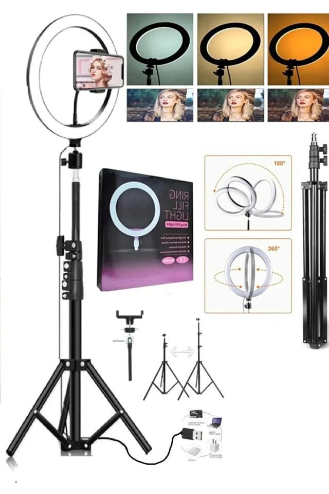 10 İnç Ring Light - Youtuber, Tiktok Çekim Işığı, Telefon Tutucu