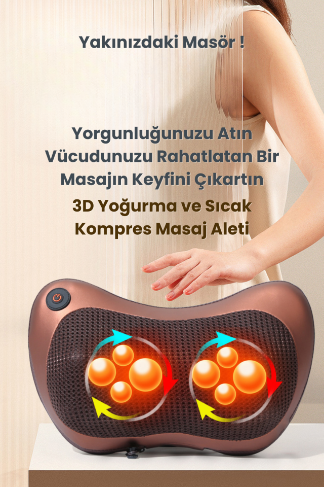 Ovmalı Masaj Yastığı - Ayak, Bel, Boyun, Sırt, Vücut, Omuz