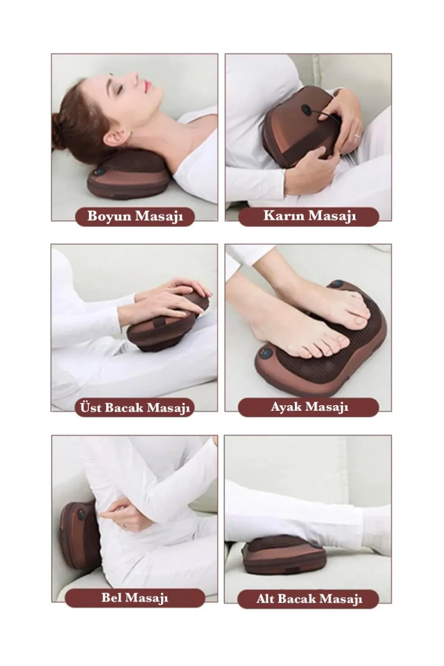 Ovmalı Masaj Yastığı - Ayak, Bel, Boyun, Sırt, Vücut, Omuz