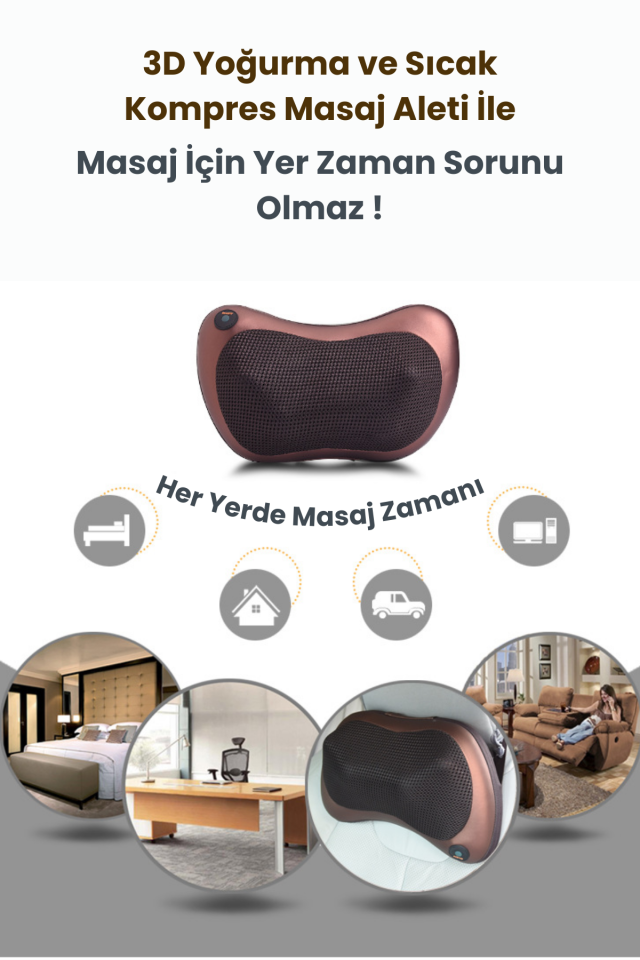 Ovmalı Masaj Yastığı - Ayak, Bel, Boyun, Sırt, Vücut, Omuz