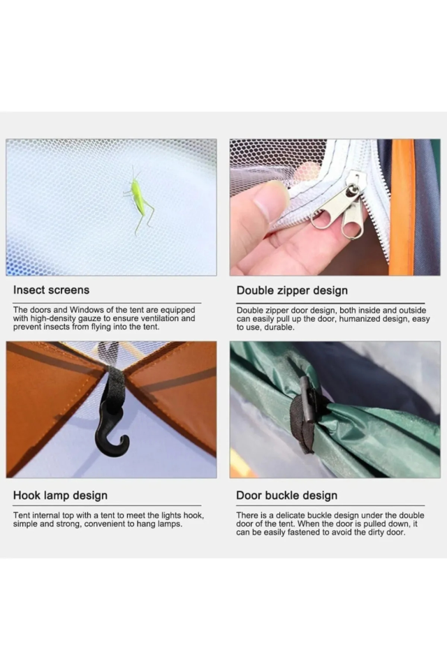 4 Kişilik Otomatik Çift Katmanlı Kamp Outdoor Plaj Piknik Çadırı
