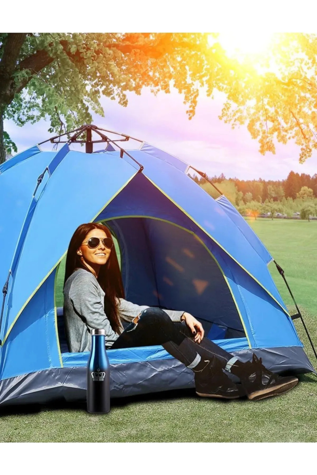 4 Kişilik Otomatik Çift Katmanlı Kamp Outdoor Plaj Piknik Çadırı