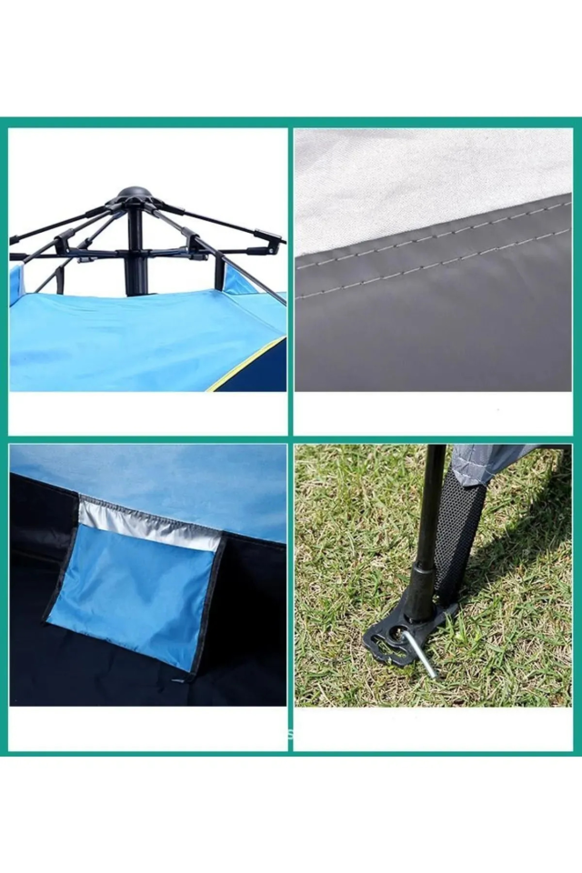 6 Kişilik Otomatik Çift Katmanlı Kamp Outdoor Plaj Piknik Çadırı