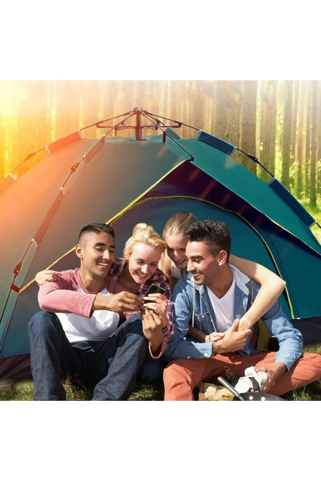 6 Kişilik Otomatik Çift Katmanlı Kamp Outdoor Plaj Piknik Çadırı
