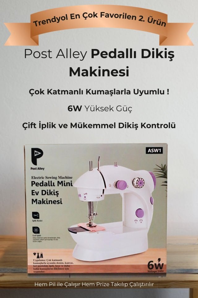 Pedallı Mini Ev Dikiş Makinesi
