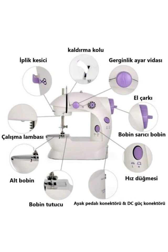 Pedallı Mini Ev Dikiş Makinesi
