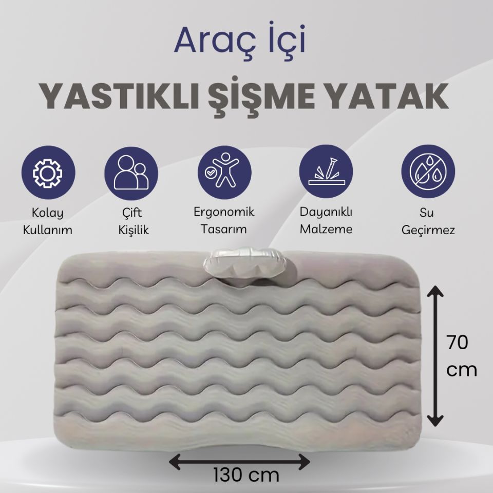 Şişme Yatak Araba ve Kamp Yatağı Seti - Elektrikli Pompa ve Tamir Kiti Dahil