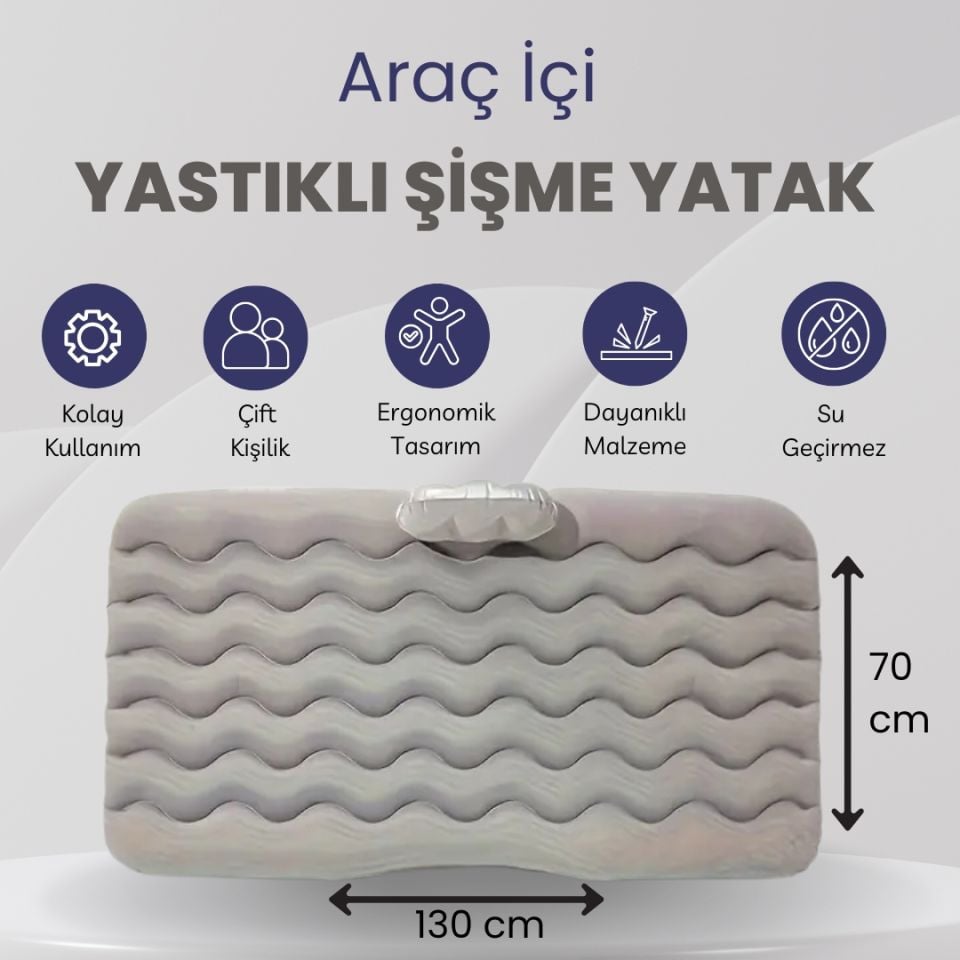 Şişme Yatak Araba ve Kamp Yatağı Seti - Elektrikli Pompa ve Tamir Kiti Dahil