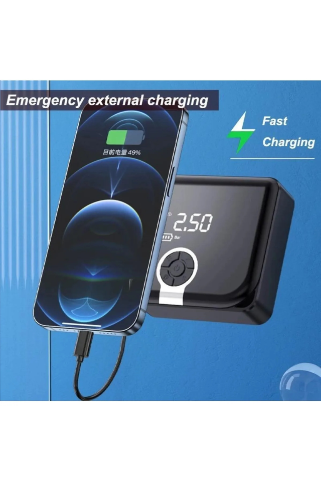 Araba Hava Kompresörü Lastik Şişirme Taşınabilir Şarjlı Elektrikli Dijital Hava Pompası