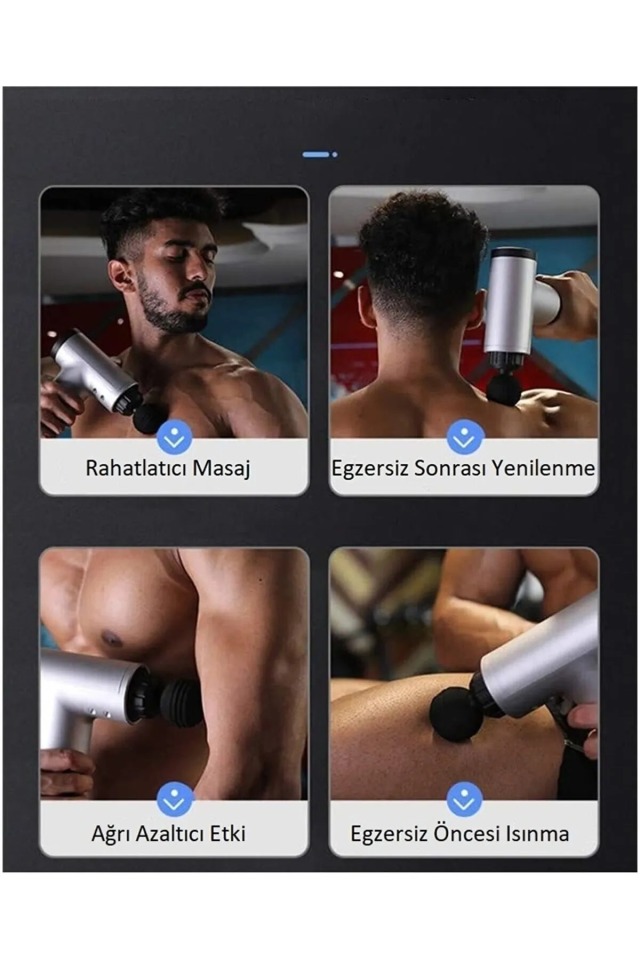 Darbeli Titreşimli Şarjlı Sporcu Masaj Tabancası Masaj Aleti Kas Rahatlatıcı Egzersiz Alet