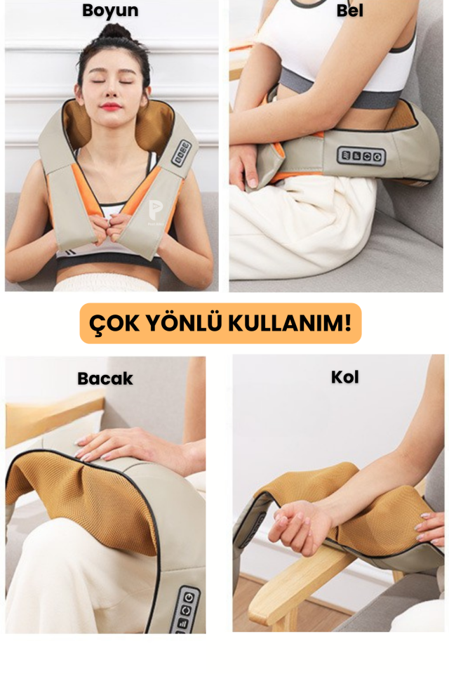 Ovmalı Isıtmalı Boyun Sırtbel Omuz Cihazı - Güçlü Ovma Teknolojisi ile Rahatlama
