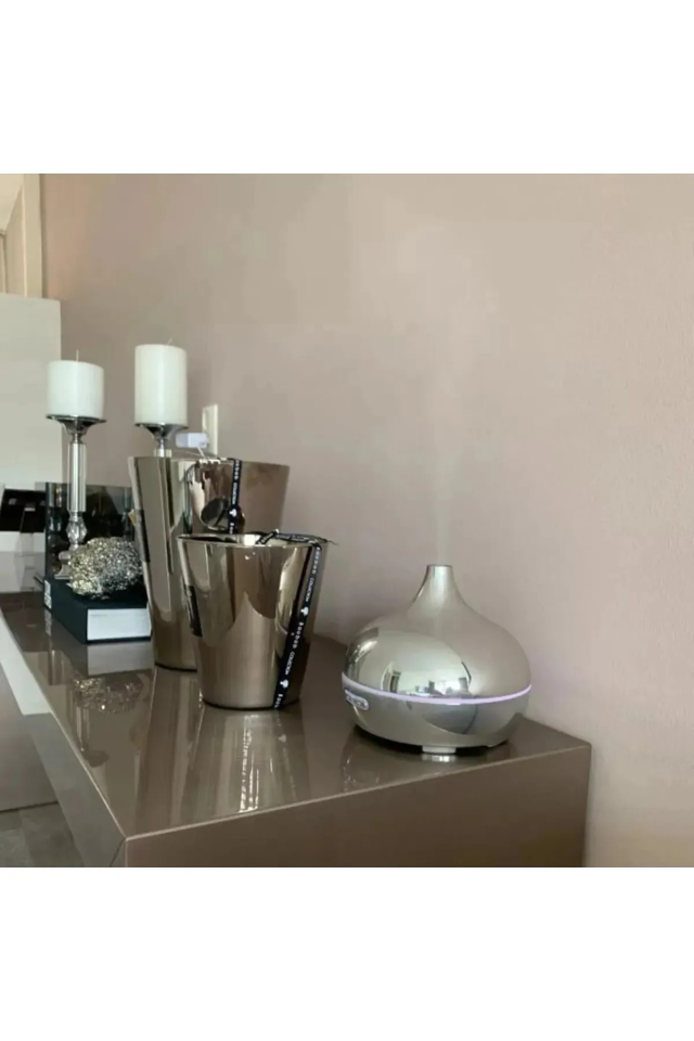 550 ML Gümüş Hava Nemlendirici Ultrasonik Ortam Nemlendirici Oda Nemlendirici Işıklı Zamanlayıcılı