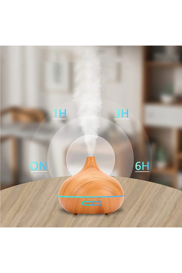 Hava Nemlendirici Ultrasonik Ortam Nemlendirici Işıklı Zamanlayıcılı - Büyük 550 ml
