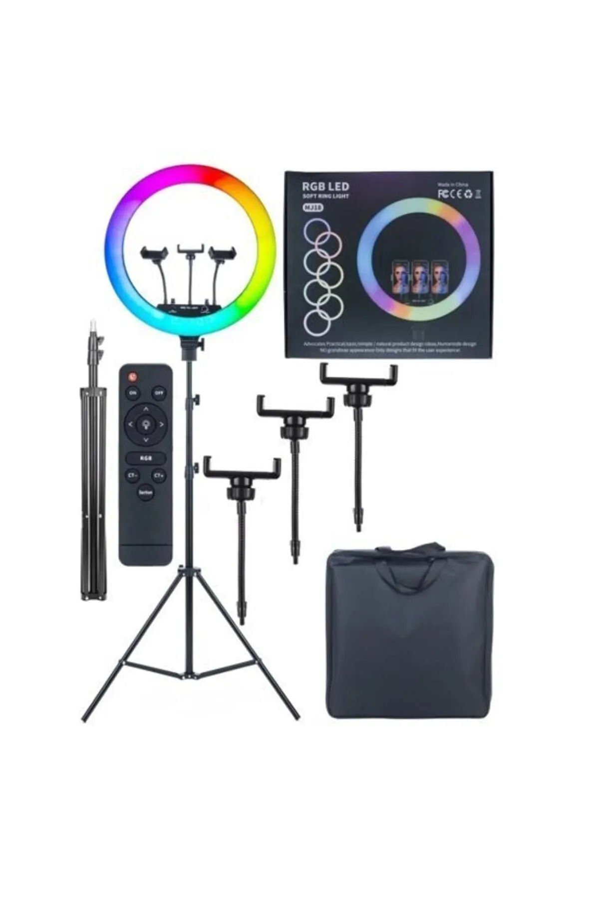 Youtuber Tiktok Işığı - RGB Ring Light - 210 Cm Tripod - RGB Ring Light 45 Cm