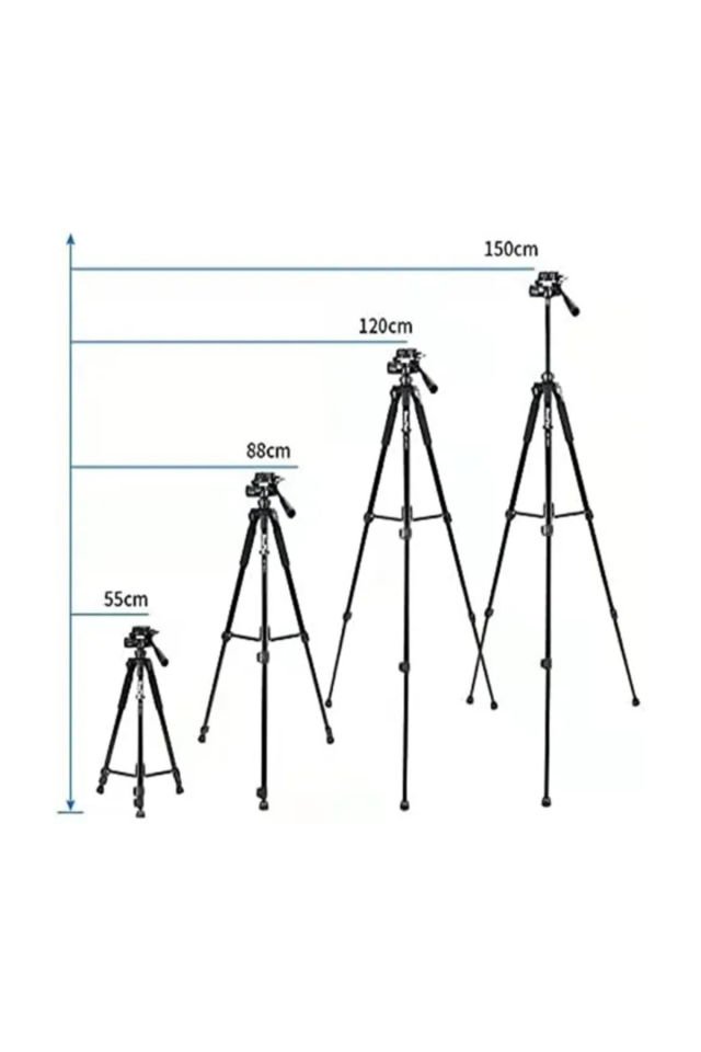 Kamera ve Telefon Tripod - Bluetooth Kumandalı Profesyonel - 150 cm