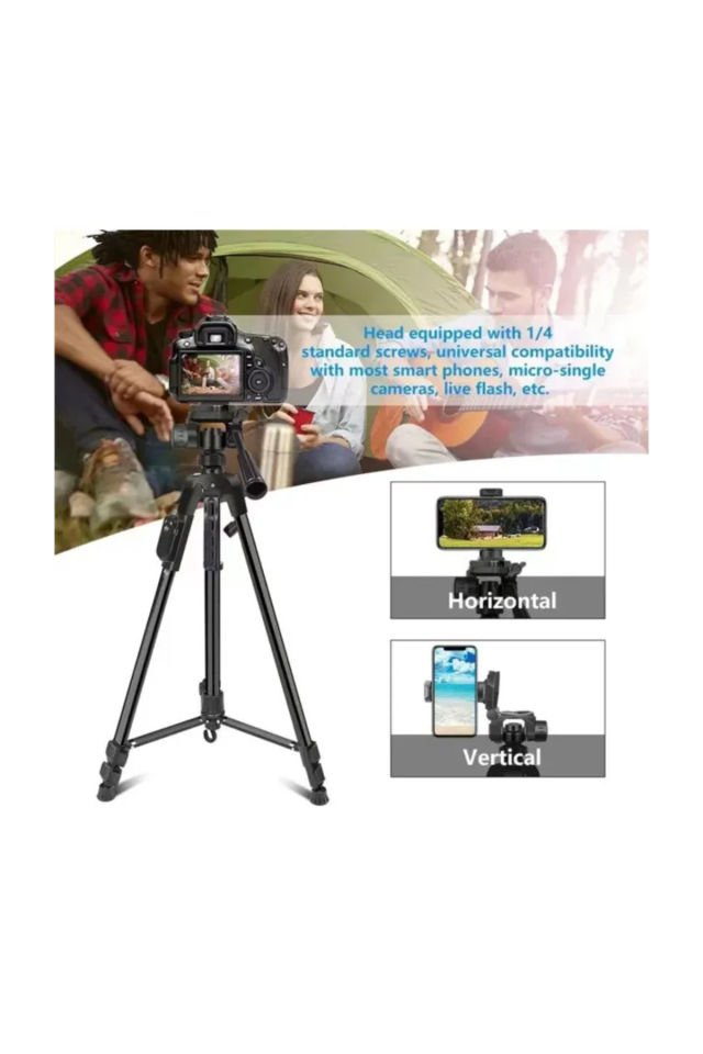 Kamera ve Telefon Tripod - Bluetooth Kumandalı Profesyonel - 150 cm