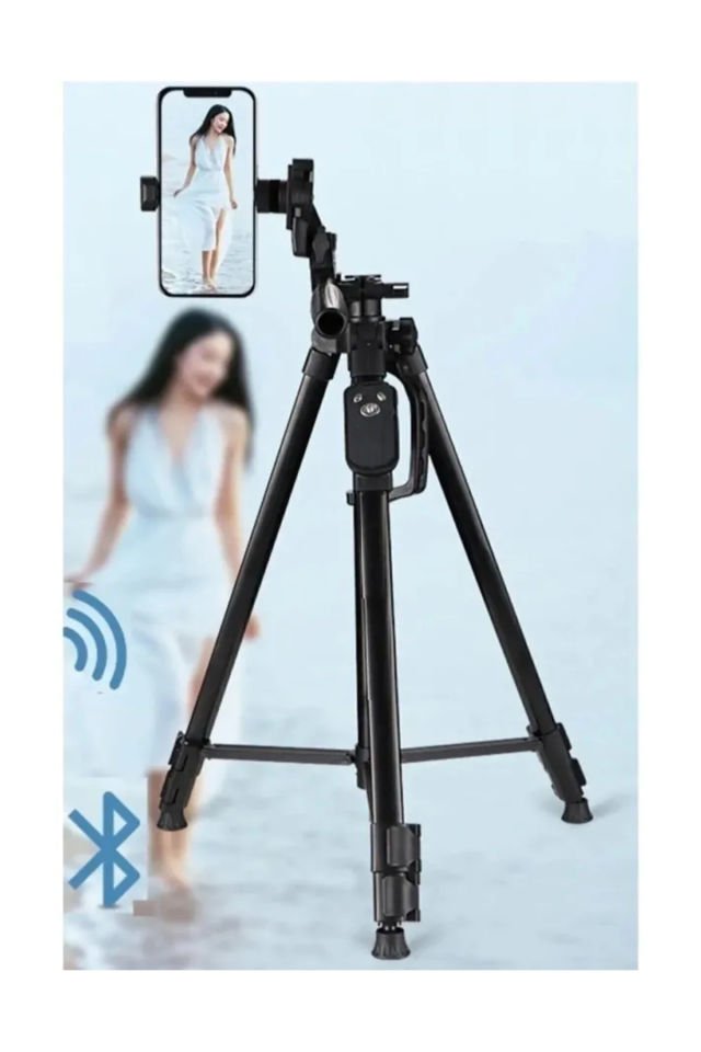 Kamera ve Telefon Tripod - Bluetooth Kumandalı Profesyonel - 150 cm