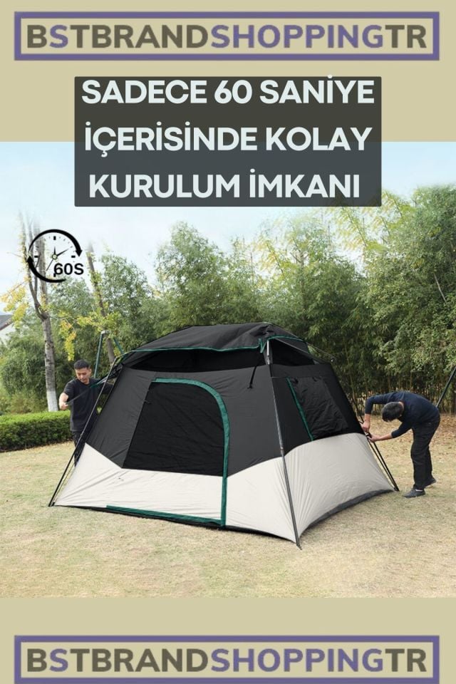 5 Kişilik Kamp Çadırı/ Hızlı ve Kolay Kurulum/ Kamp Outdoor Plaj Piknik Çadırı /Eşsiz ve Dayanıklı