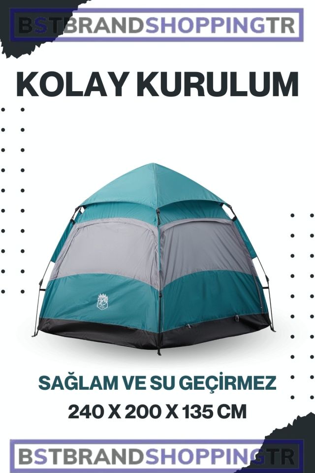 4 Kişilik Kamp Çadırı / Kolay Kurulumlu / Kamp Outdoor Plaj Piknik Çadırı /Eşsiz Design