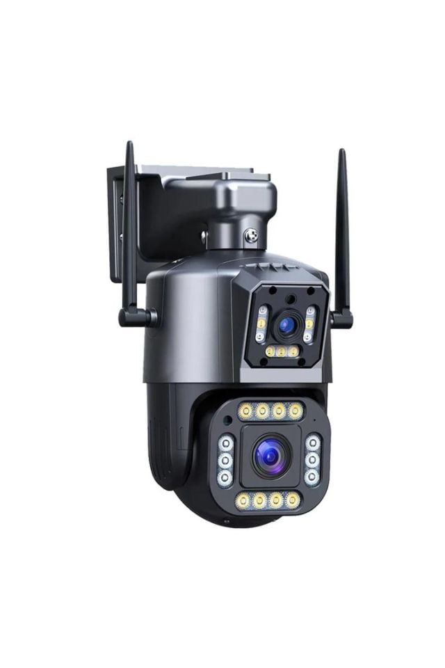 Akıllı Güvenlik Kamera Gece Sensörlü - 4 Mp 4k Hd Gece Görüşlü 2.4g Sd Kartlı 8x Zoom Çift Lensli Kamera