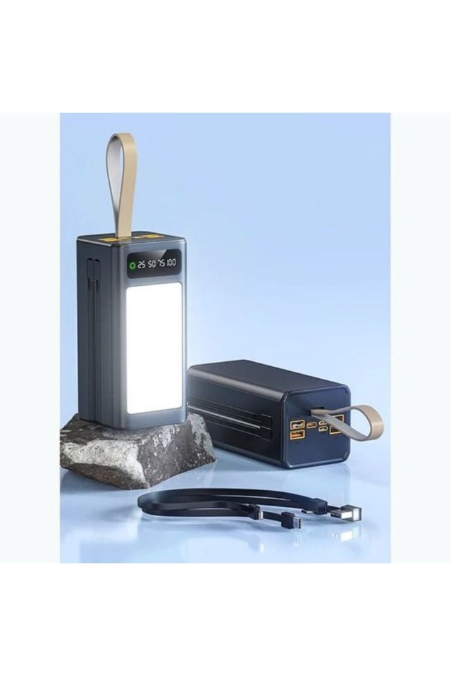 Lcd Göstergeli Powerbank - 30.000 Mah - Dahili Lightning Type-C, Mikro