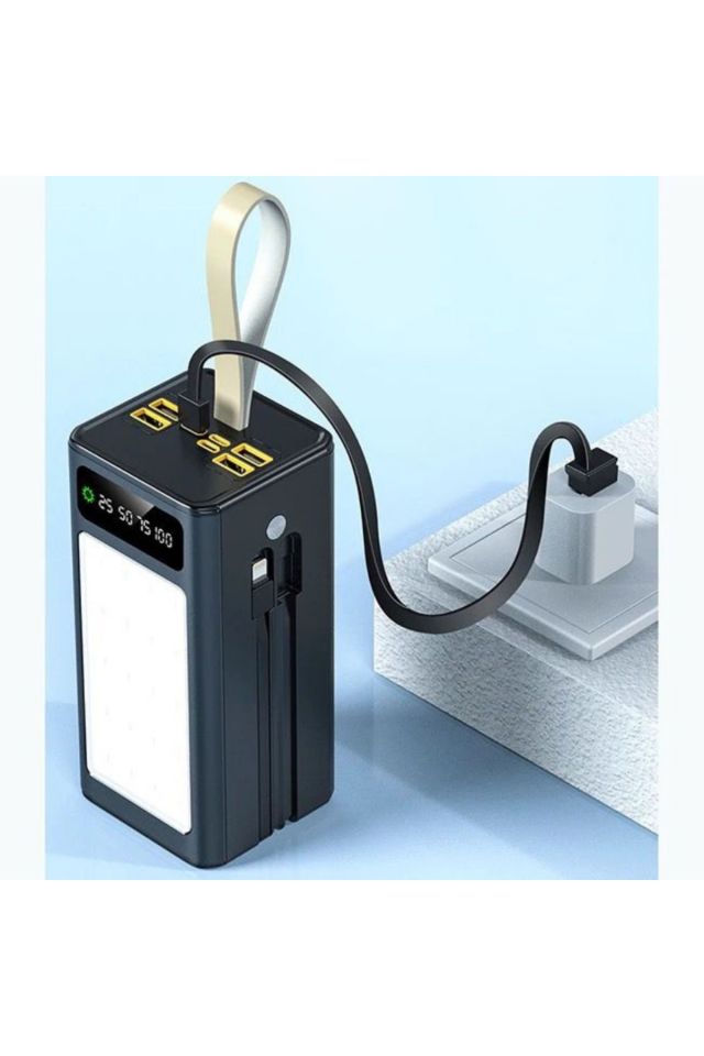 Lcd Göstergeli Powerbank - 30.000 Mah - Dahili Lightning Type-C, Mikro