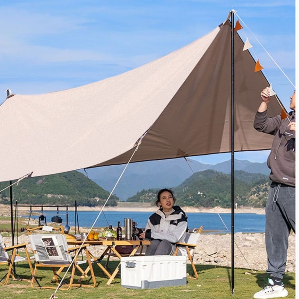 Güneşlik Tente Plaj, Kamp Dayanıklı Kumaş Su Geçirmez Gölgelik Çadır 500x300 Cm