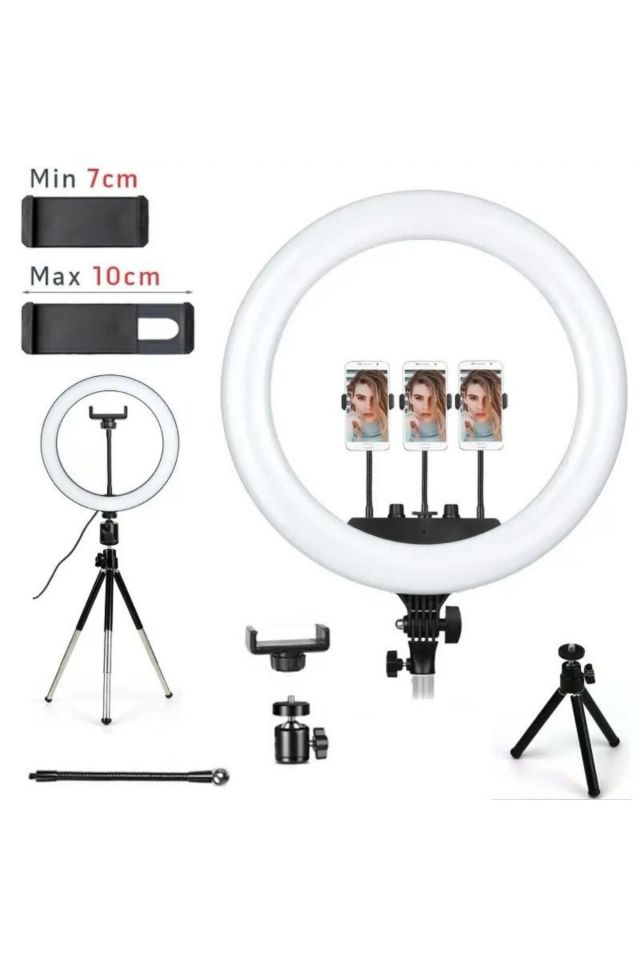 Lcd Ekranlı 18 Inç Profesyonel Stüdyo Işığı Ring Light(Influencer, Youtuber, Tiktok,Stüdyo Paneli)