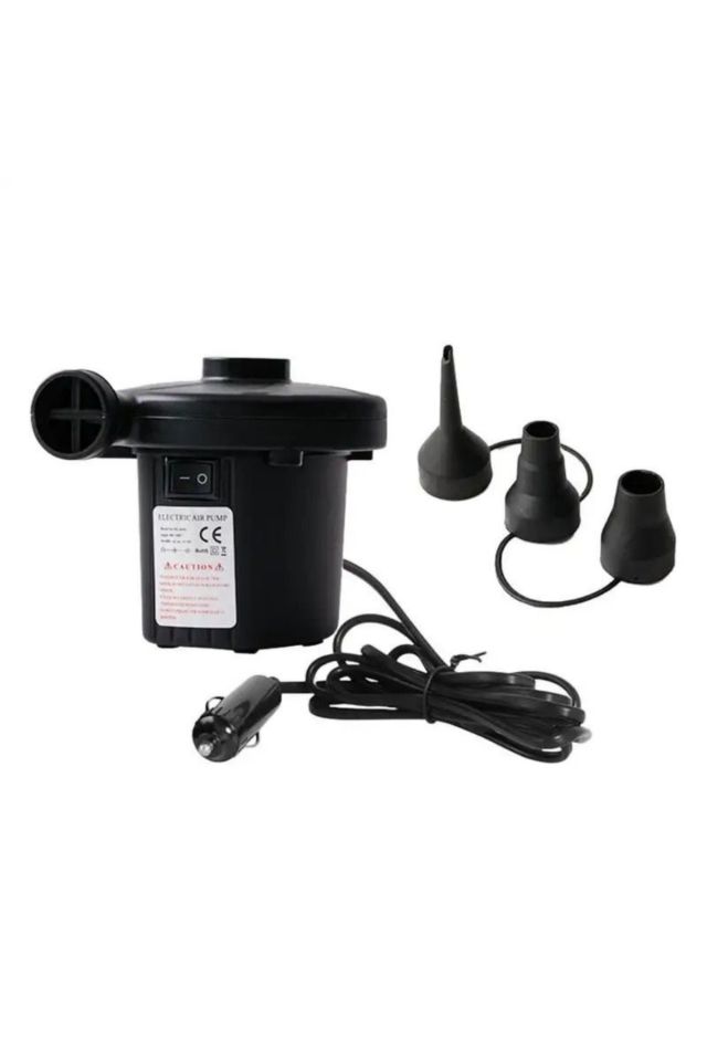 Şişirme Pompası - 12w Çakmaklık Girişli Hava Pompası (Şişme Yatak, Bot, Simit, Şişme Koltuk, Deniz Yatağı )