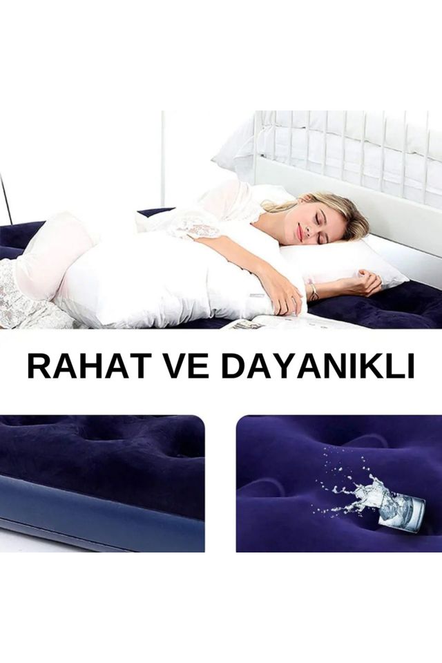 6 Kişilik Kolay Kurulumlu Kamp Çadırı + Çift Kişilik Şişme Yatak Seti (Kamp Seti)