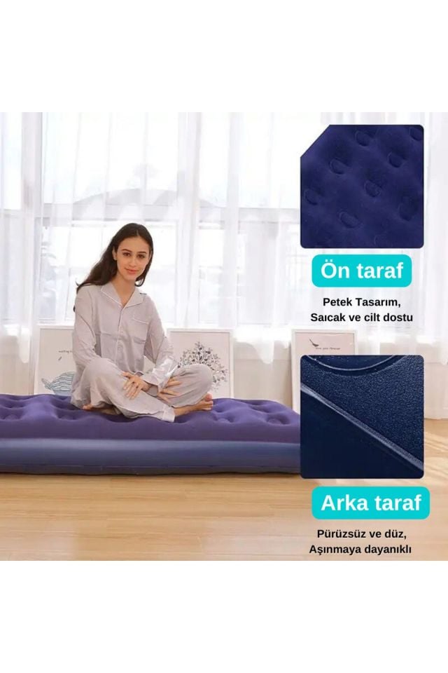 6 Kişilik Kolay Kurulumlu Kamp Çadırı + Çift Kişilik Şişme Yatak Seti (Kamp Seti)