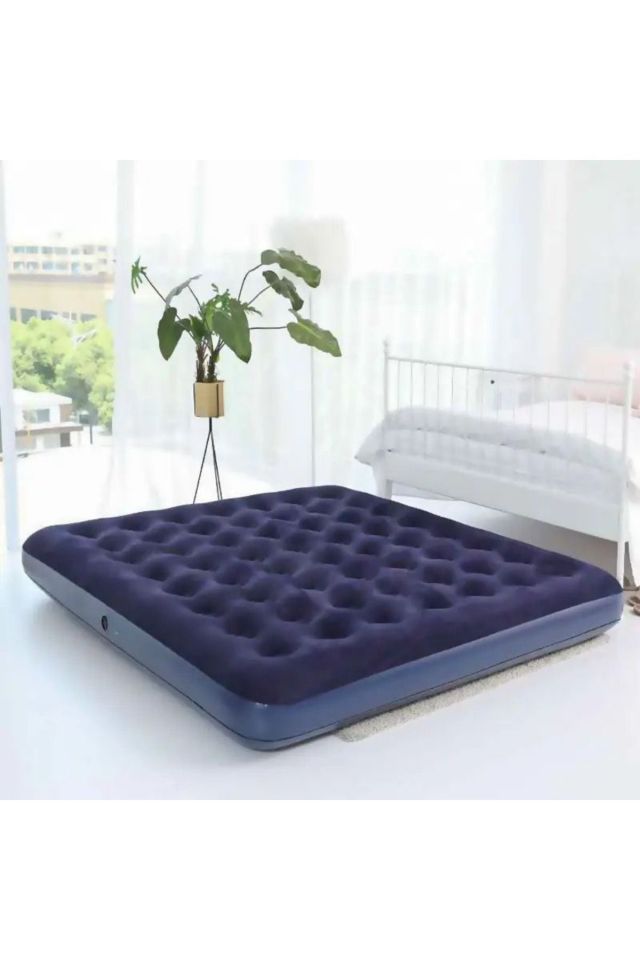 Çift Kişilik Şişme Yatak (191cm X 137cm X 22 Cm) -Unisex Lacivert