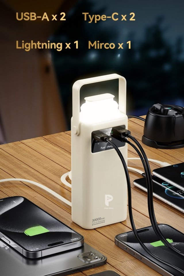 Hızlı Şarj Özellikli Powerbank 30.000 mAh Kamp İçin İdeal Kullanım