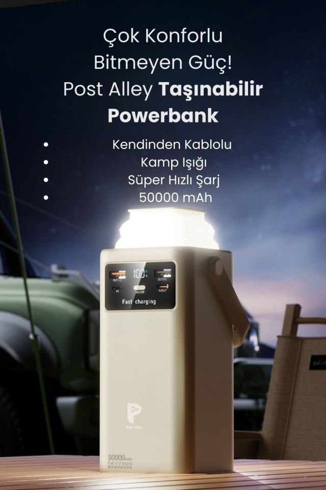 Hızlı Şarj Özellikli Powerbank 50.000 mAh Kamp İçin İdeal Kullanım