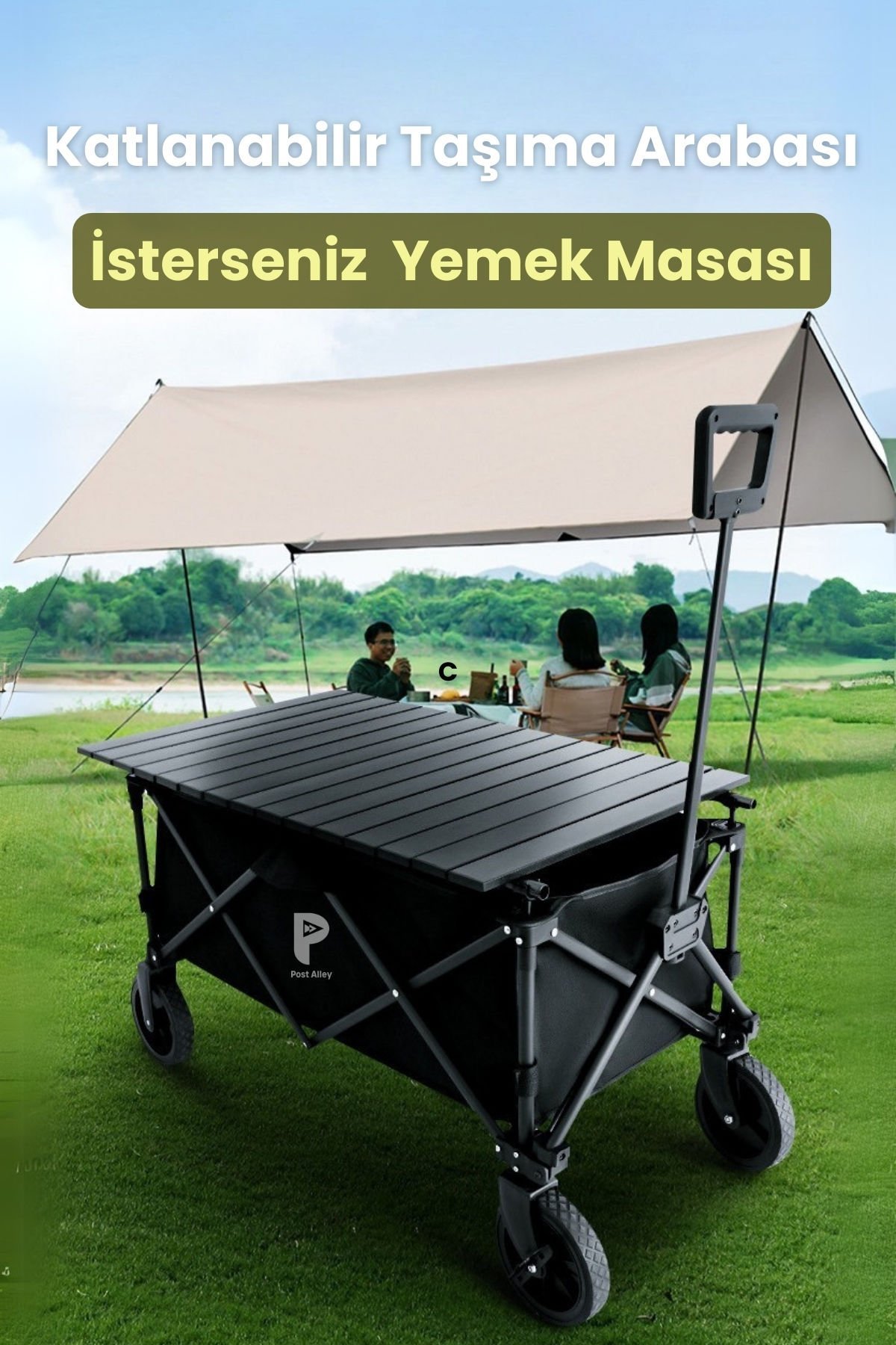 Katlanabilir, Taşınabilir, Vagon Masalı, Metal Kamp Ve Piknik Taşıma Pazar Arabası