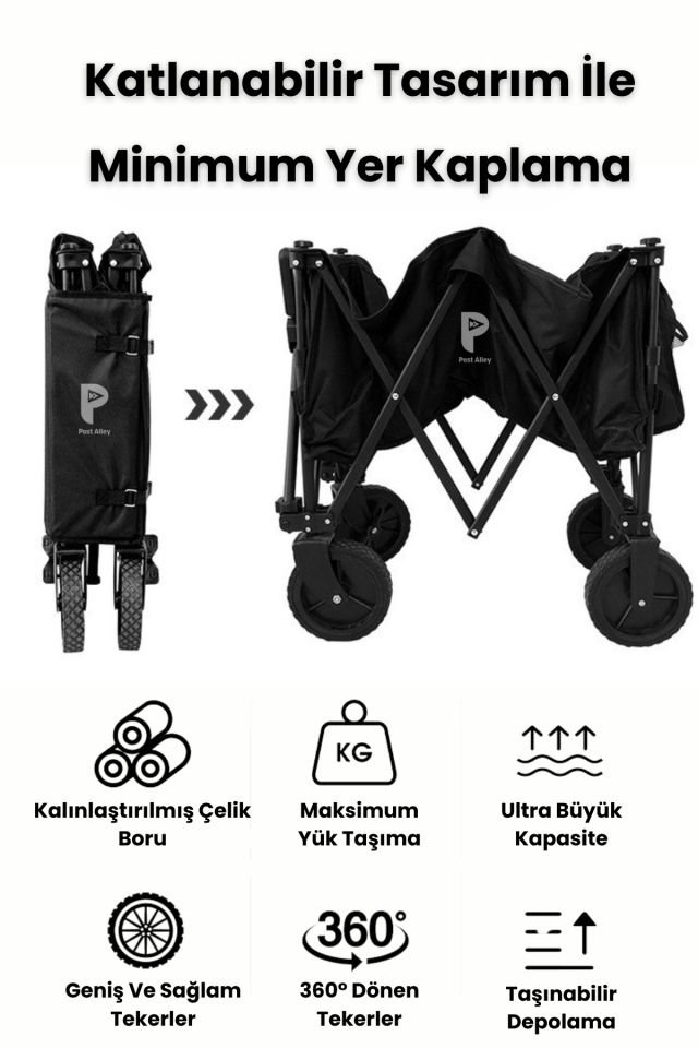 Katlanabilir, Taşınabilir, Vagon Masalı, Metal Kamp Ve Piknik Taşıma Pazar Arabası
