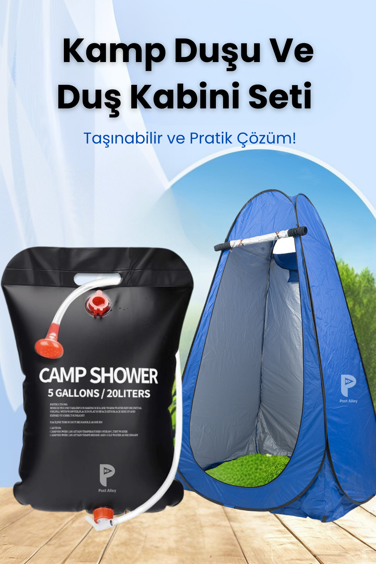 Kamp Duşu ve Mavi Duş Kabini Seti