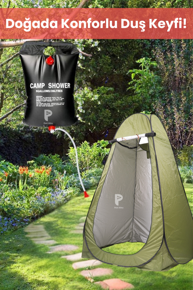 Kamp Duşu ve Yeşil Duş Kabini Seti