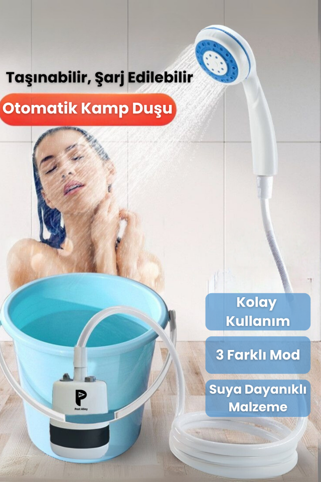 Şarjlı Otomatik Kamp Duş Başlığı