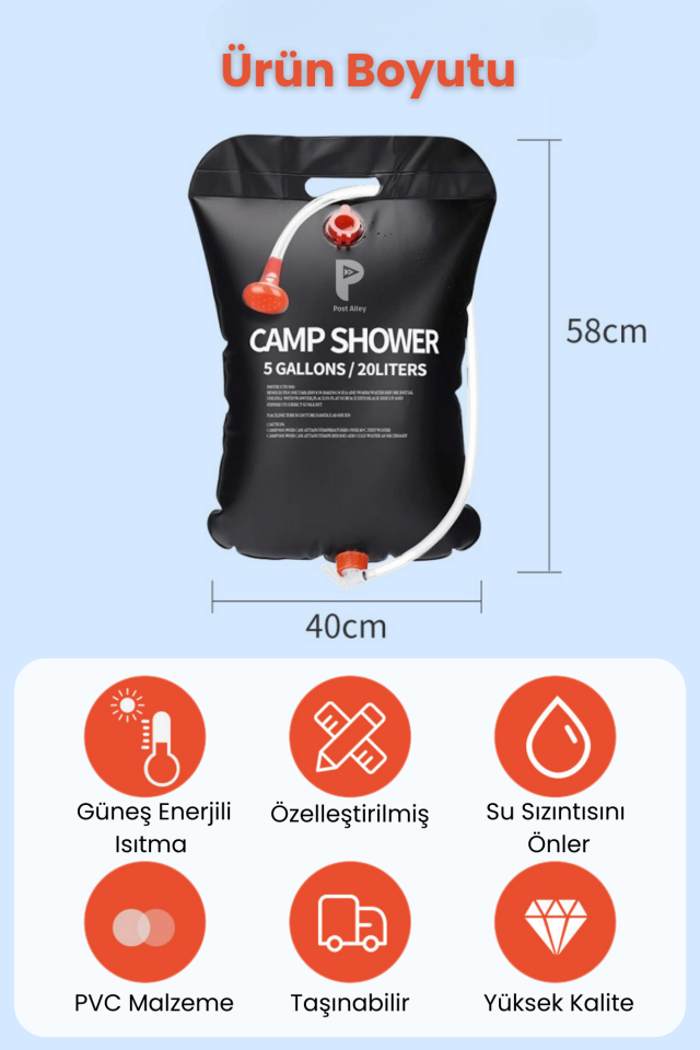 Kamp Duşu 20 LT Taşınabilir