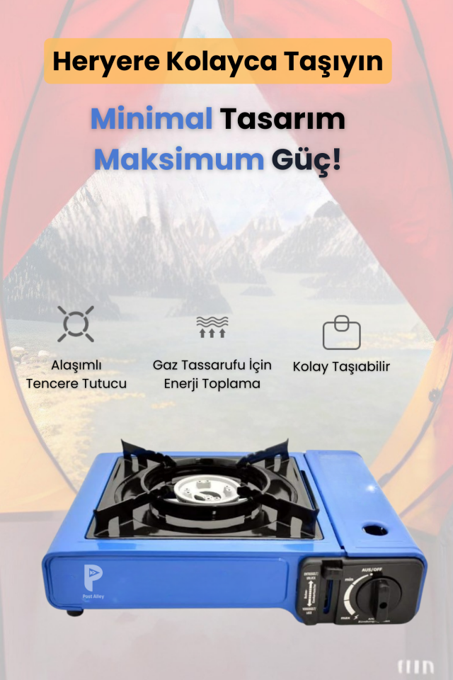 Kamp Ocağı Bütan Propan Gazlı ( 3 Tüp Gaz Hediye, Farklı Renk Seçenekleri )