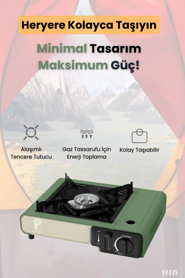 Kamp Ocağı Bütan Propan Gazlı ( 3 Tüp Gaz Hediye, Farklı Renk Seçenekleri )