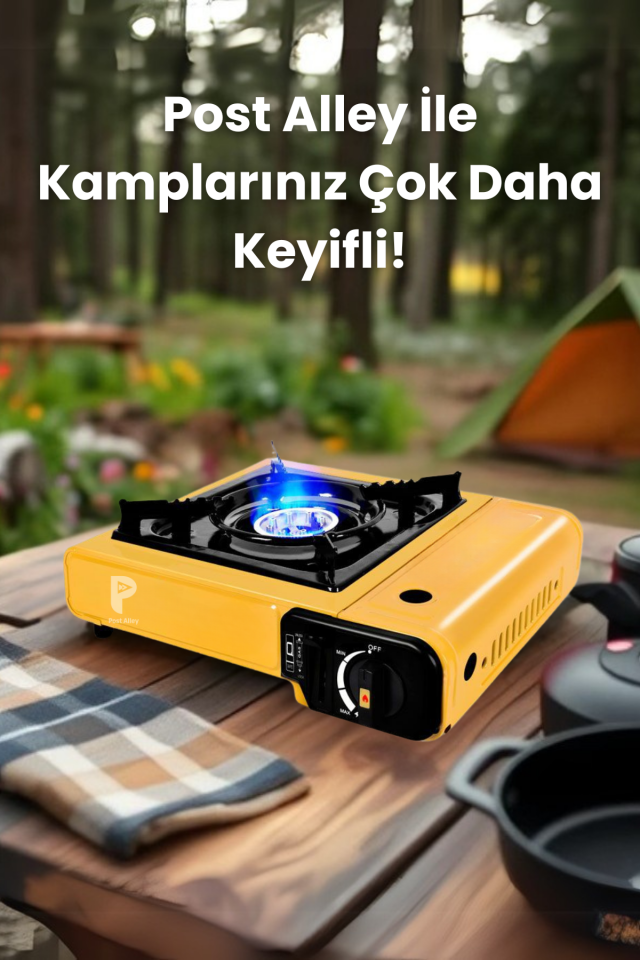 Kamp Ocağı Bütan Propan Gazlı ( 2 Tüp Gaz Hediye, Farklı Renk Seçenekleri )