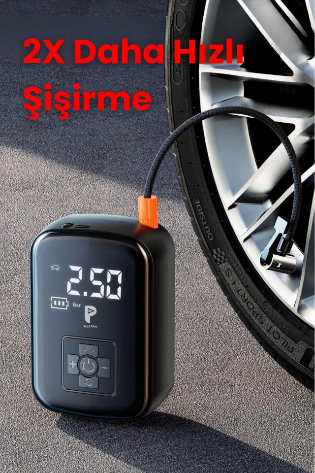 Taşınabilir Araba Hava Pompası 150PSI Hava Oto kompresörü 3600mAh Kablosuz LED Şarjlı Lastik Şişirme