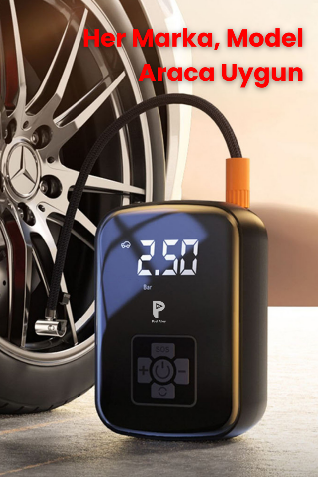 Taşınabilir Araba Hava Pompası 150PSI Hava Oto kompresörü 3600mAh Kablosuz LED Şarjlı Lastik Şişirme