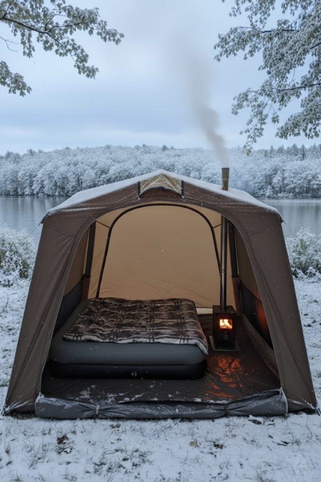 8-10 Kişilik Baca Çıkışlı Fresh&Black Şişme Çadır 290X290X220CM