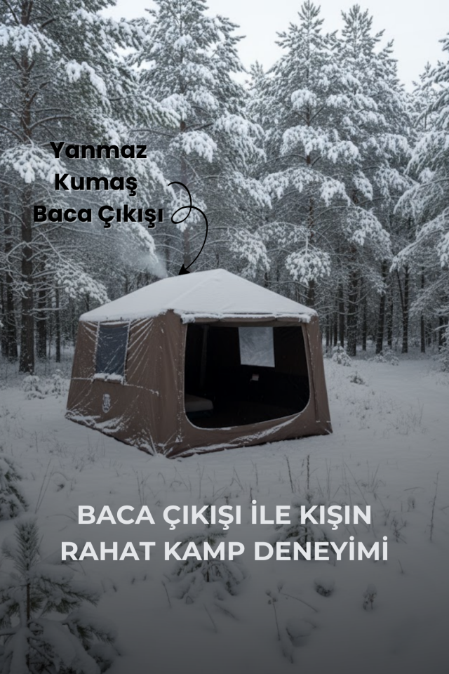 6-8 Kişilik Tenteli Fresh&Black Şişme Çadır (Baca Çıkışlı) 250x290x190cm