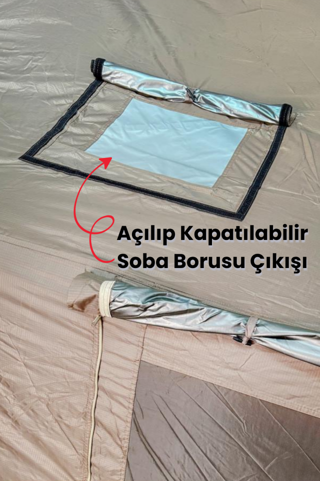 6-8 Kişilik Tenteli Fresh&Black Şişme Çadır (Baca Çıkışlı) 250x290x190cm